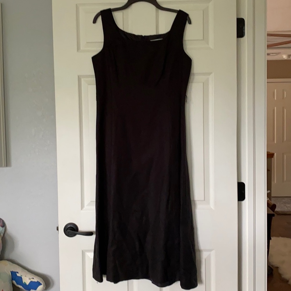 Coldwater Creek Linen and Rayon Black Sun Dress